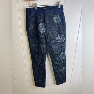 7 for all Mankind Skinny Lace Overlay Pants 24